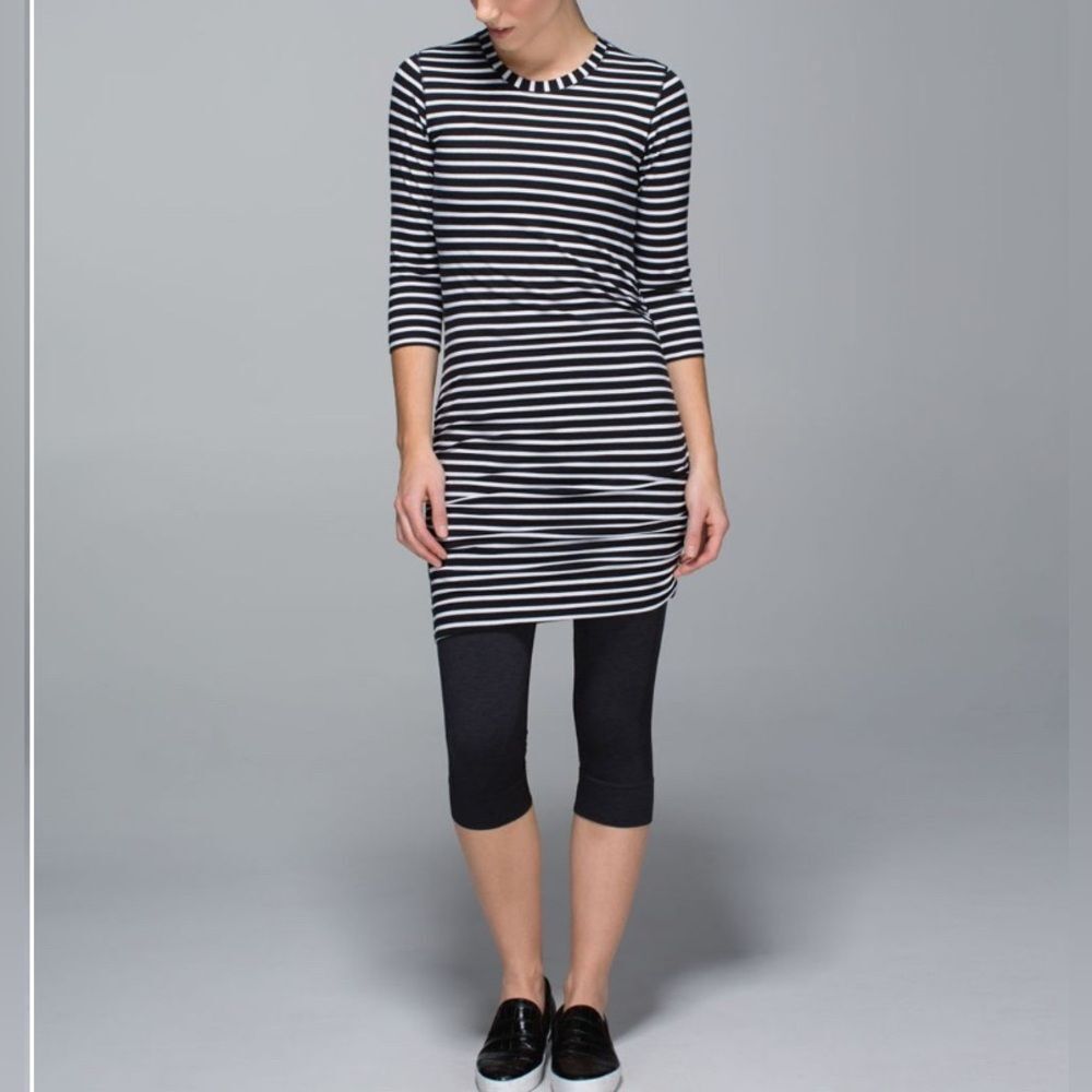 Lululemon Deenie Stripe Anytime Ruched Dress